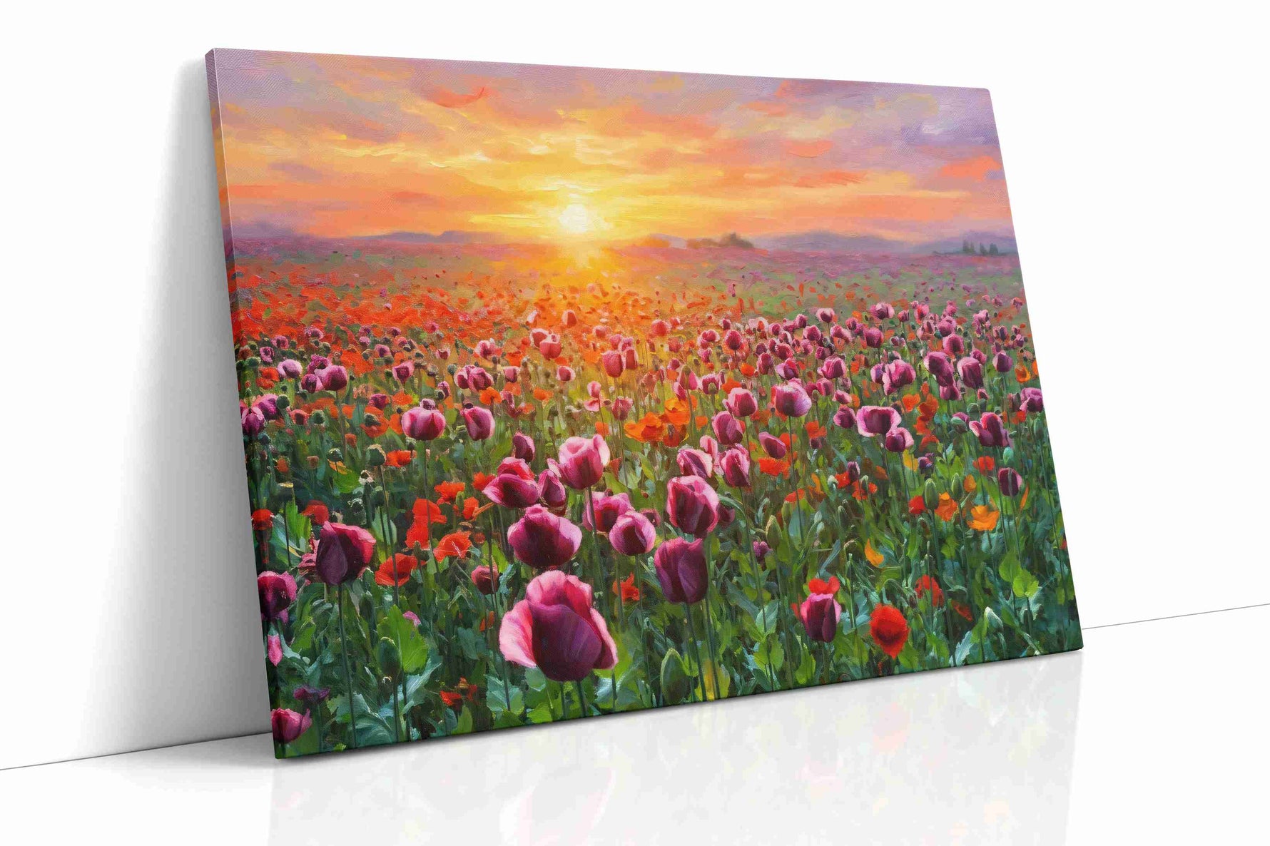 Ember Bloom Horizon II poppies canvas print, gallery-wrapped, ready to hang