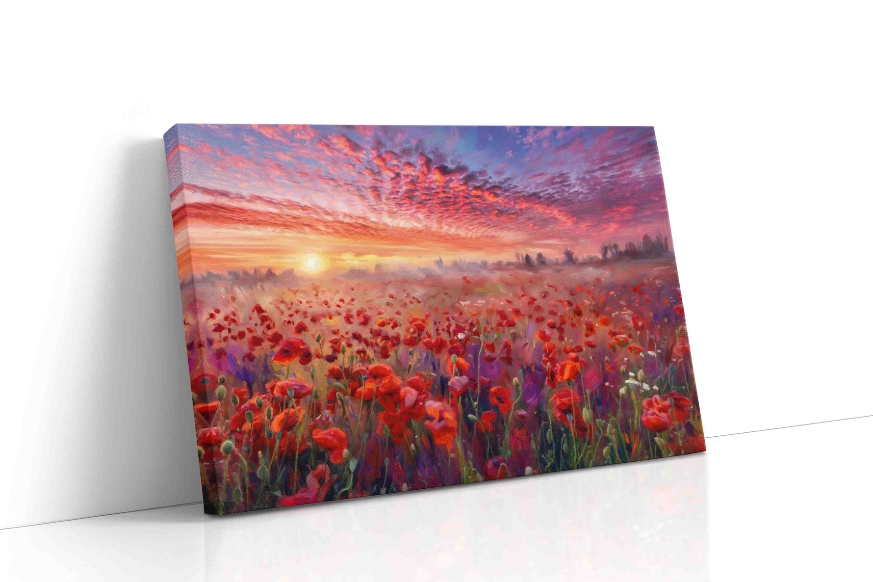 Ember Bloom Horizon III poppies canvas print gallery-wrapped landscape canvas studio shot