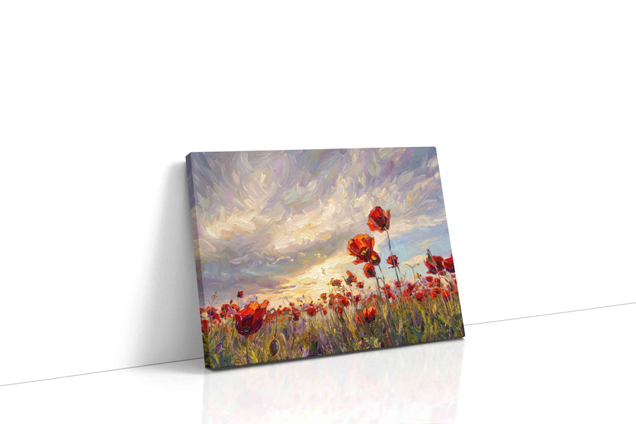 Ember Poppies at First Light poppies canvas print, gallery-wrapped, ready to hang