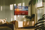Ember Sky Over Poppies poppies canvas print in a contemporary interior mockup