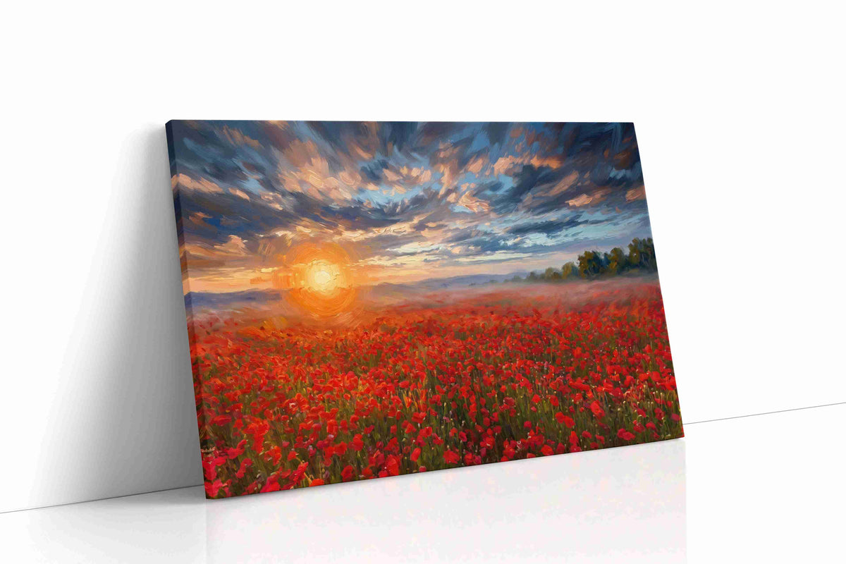Ember Sky Over Poppies poppies canvas print, gallery-wrapped, ready to hang
