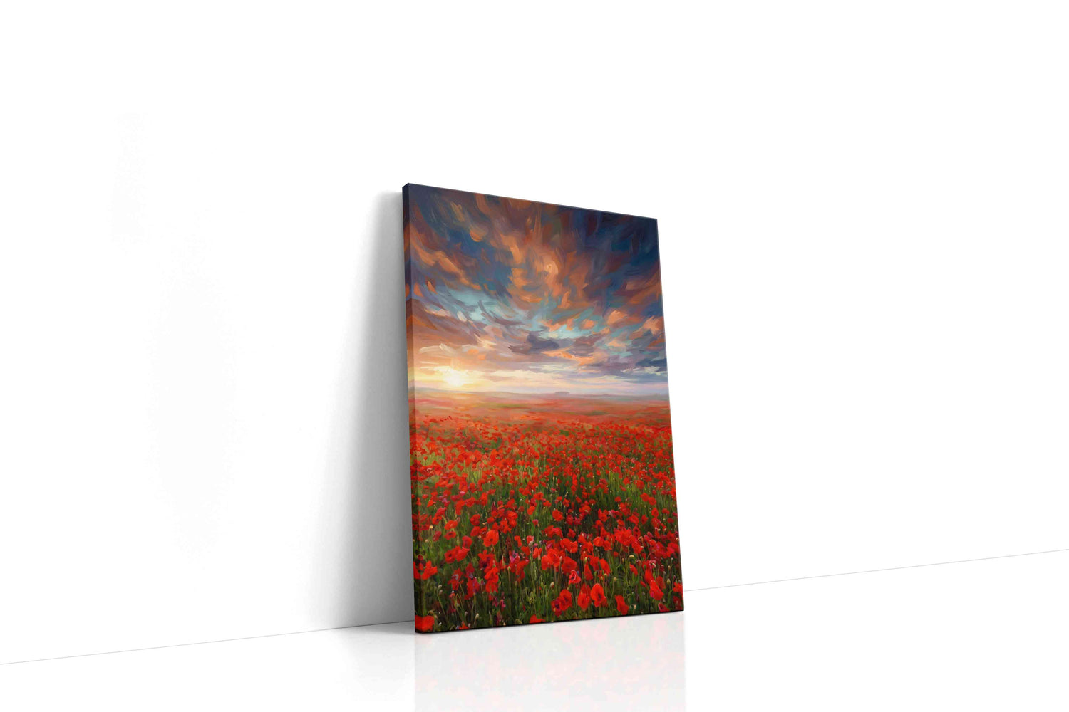 Ember Sky Over Poppies II poppies canvas print, gallery-wrapped, ready to hang