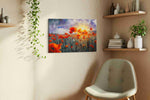 Emberfield Reverie poppies canvas print in a living room scene