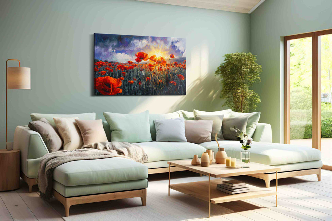 Emberfield Reverie - Poppy Wall Art, Floral Canvas Print, Flower Decor