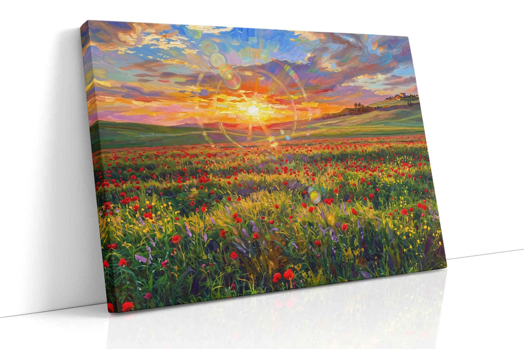 Solar Bloom Reverie II - Poppy Wall Art, Floral Canvas Print, Flower Decor