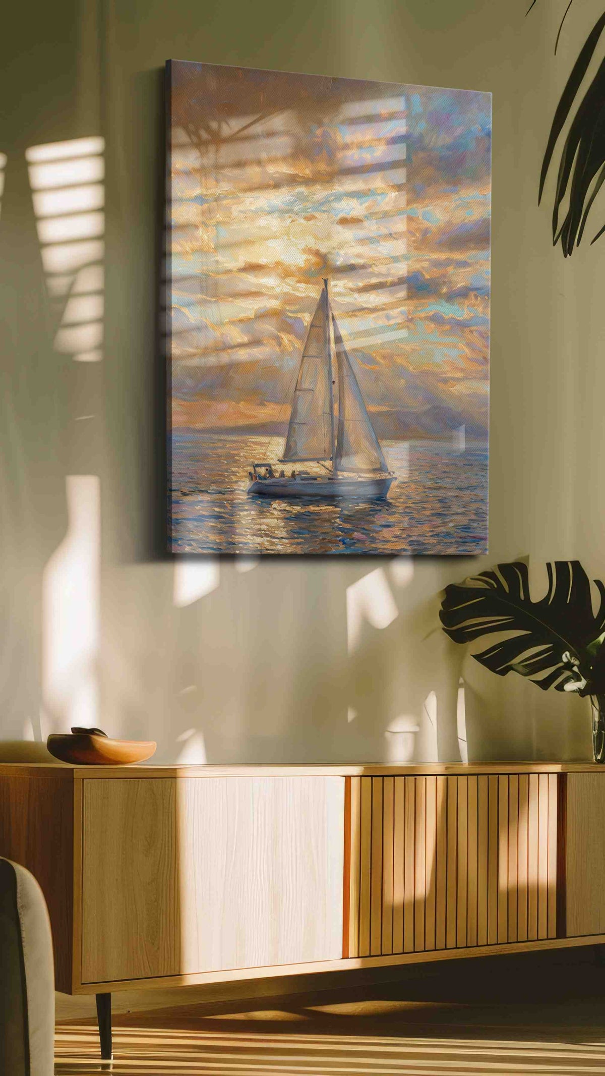 Solstice Sail Reverie II sailing canvas print, on wall, lifestyle preview
