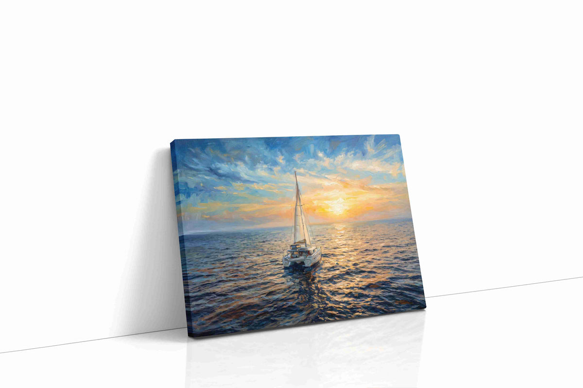 Solstice Sail at Dusk sailing canvas print, gallery-wrapped, ready to hang