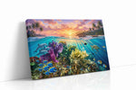 Sunlit Reef Reverie sealife canvas print, gallery-wrapped, ready to hang