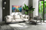 Sunlit Reef Reverie sealife canvas print, on wall, lifestyle preview