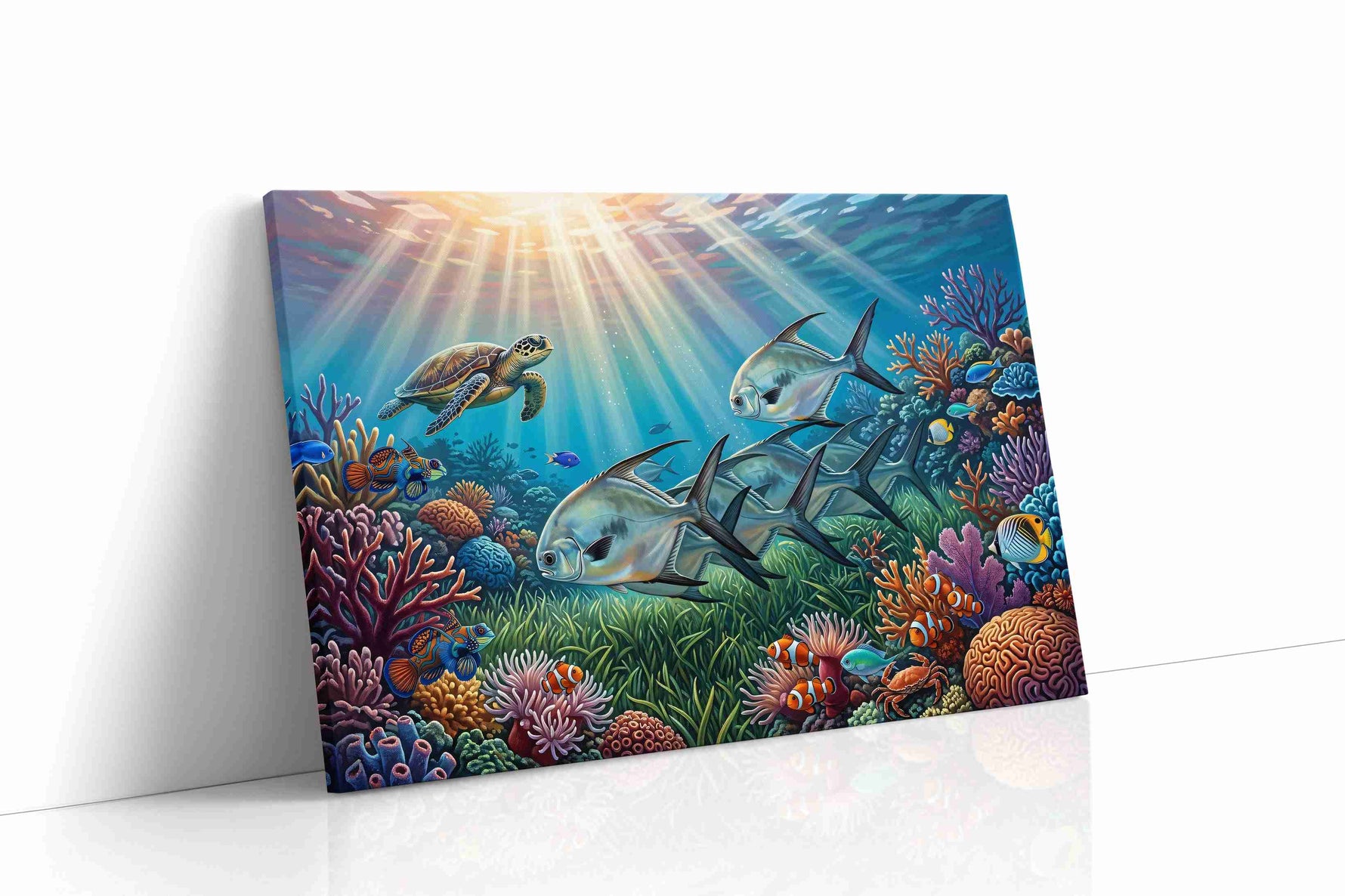 Sunlit Reef Serenade sealife canvas print, gallery-wrapped, ready to hang