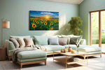 Helios in Bloom sunflowers canvas print, hanging on wall