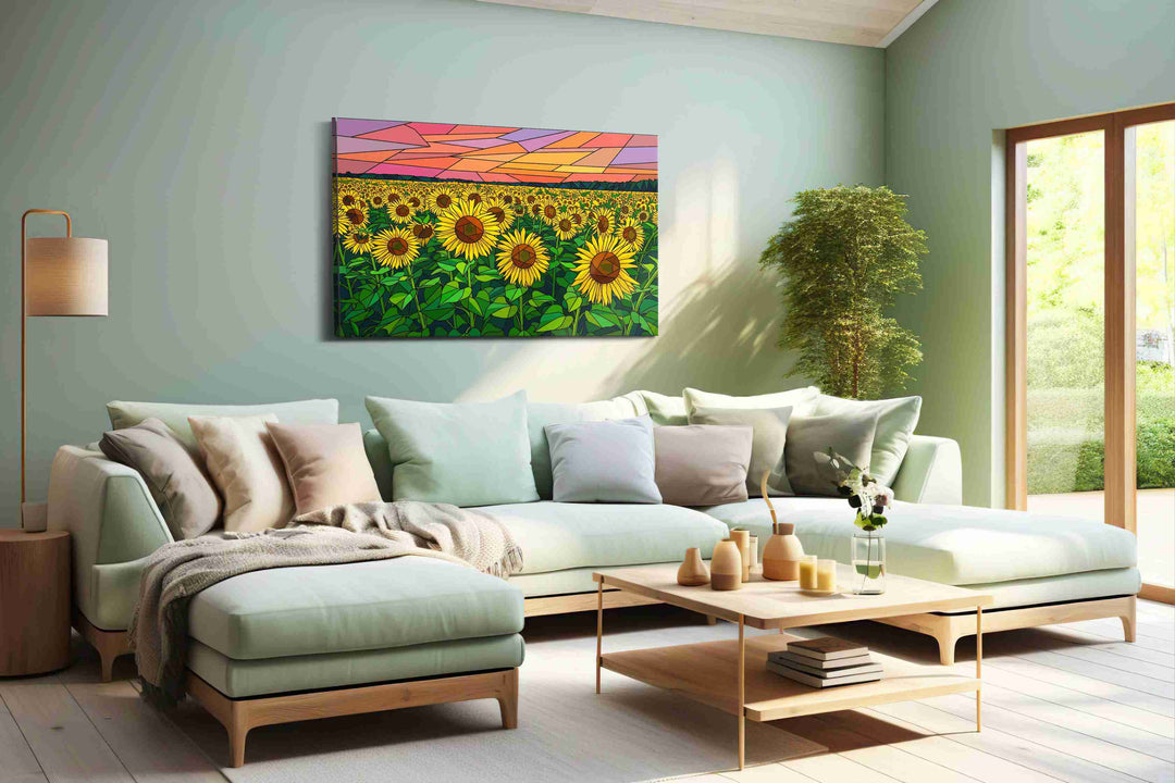 Saffron Sky Bloomfield - Sunflower Wall Art, Floral Canvas Print, Flower Decor