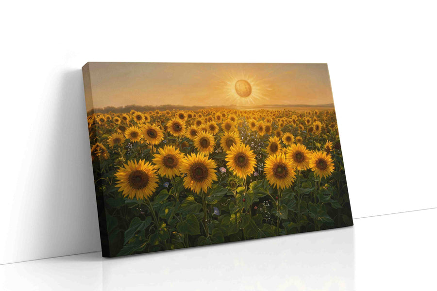 Solar Hymn of Sunflowers sunflowers canvas print, gallery-wrapped, ready to hang