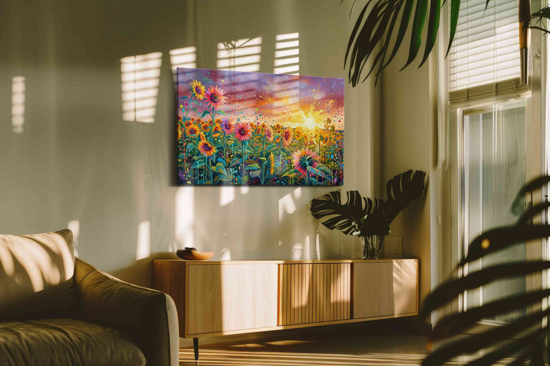 Sunfire Bloom Symphony - Sunflower Wall Art, Floral Canvas Print, Flower Decor