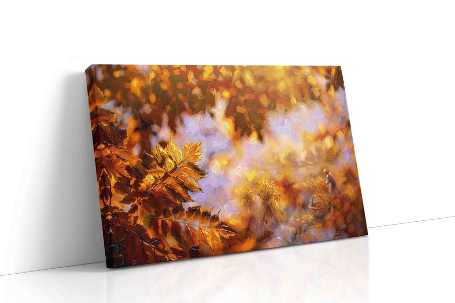 Amber Harvest Reverie autumn canvas print gallery-wrapped landscape canvas studio shot