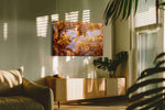 Amber Harvest Reverie autumn canvas print, on wall, lifestyle preview
