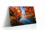 Emberfall Over Mirror Lake autumn canvas print gallery-wrapped landscape canvas studio shot