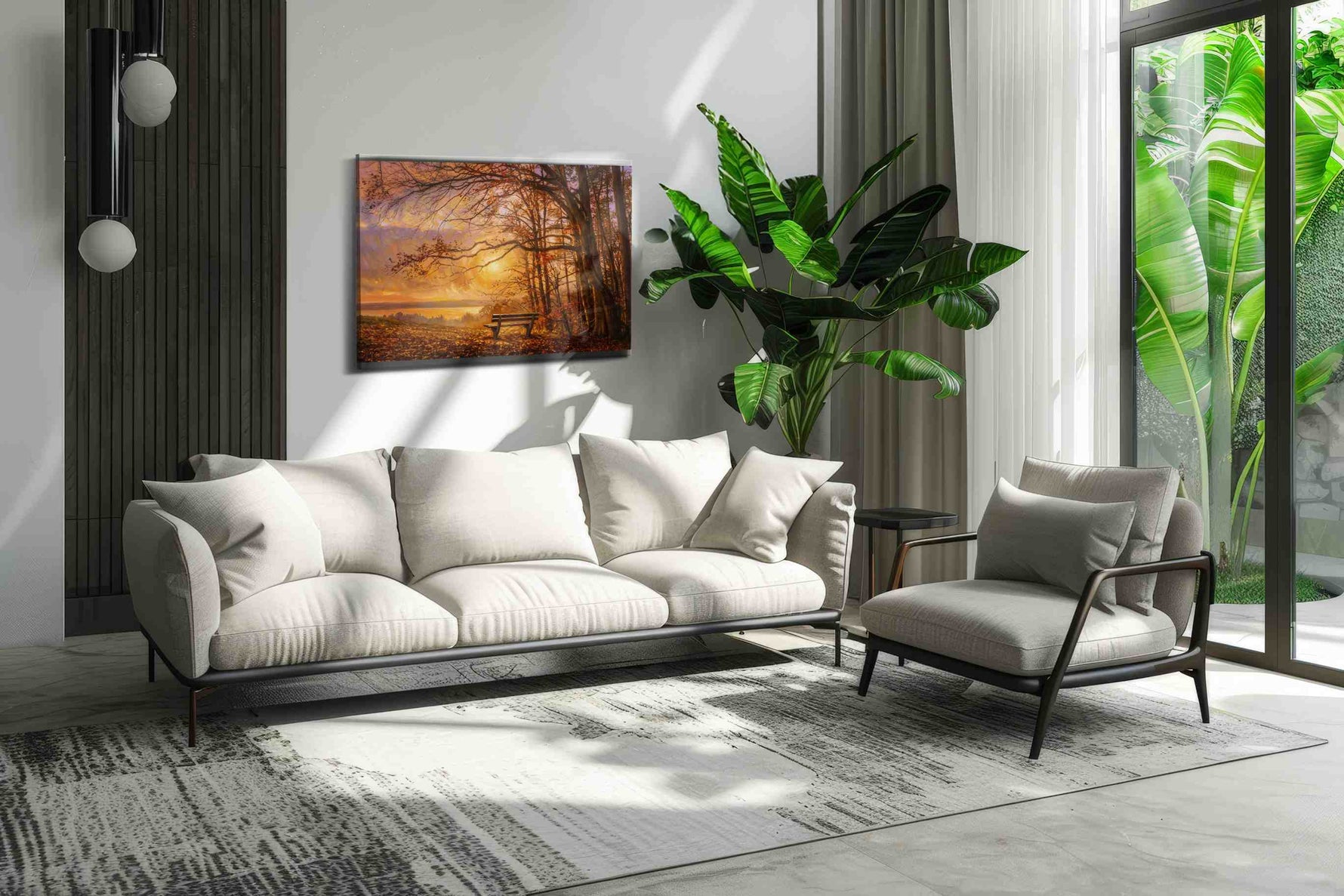 Emberlight Woodland Reverie autumn canvas print in a hung canvas mockup