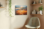 Emberveil Dawn autumn canvas print, displayed in a living room