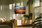 Emberveil Dawn autumn canvas print in a contemporary interior mockup