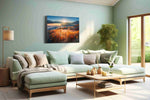Emberveil Dawn autumn canvas print, hanging on wall