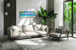 Cotton Candy Tide beach canvas print, on wall, lifestyle preview