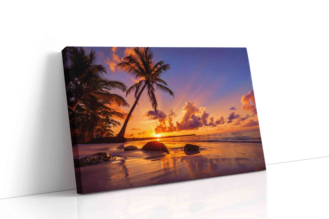 Ember Tide Reverie II - Beach Wall Art, Coastal Canvas Print, Tropical Decor