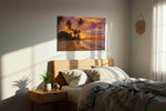 Ember Tide at Palmshore beach canvas print, displayed in a bedroom