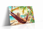 Hammock Between Tides beach canvas print gallery-wrapped landscape canvas studio shot