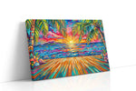 Neon Tides at Paradise Dawn beach canvas print, gallery-wrapped, ready to hang
