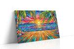 Neon Tides at Paradise Dawn beach canvas print gallery-wrapped landscape canvas studio shot