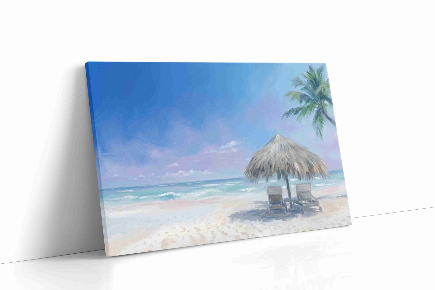 Pastel Tide Reverie beach canvas print gallery-wrapped landscape canvas studio shot