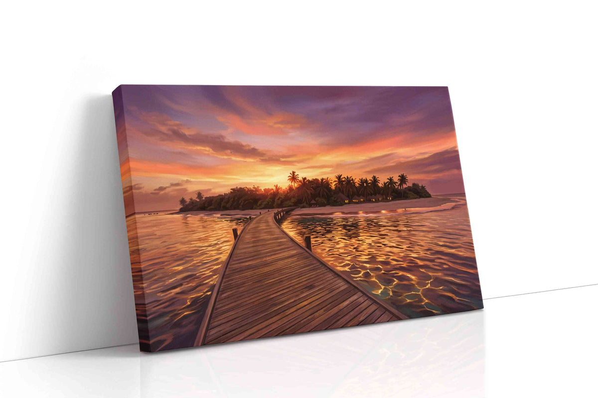 Saffron Passage to Paradise beach canvas print, gallery-wrapped, ready to hang