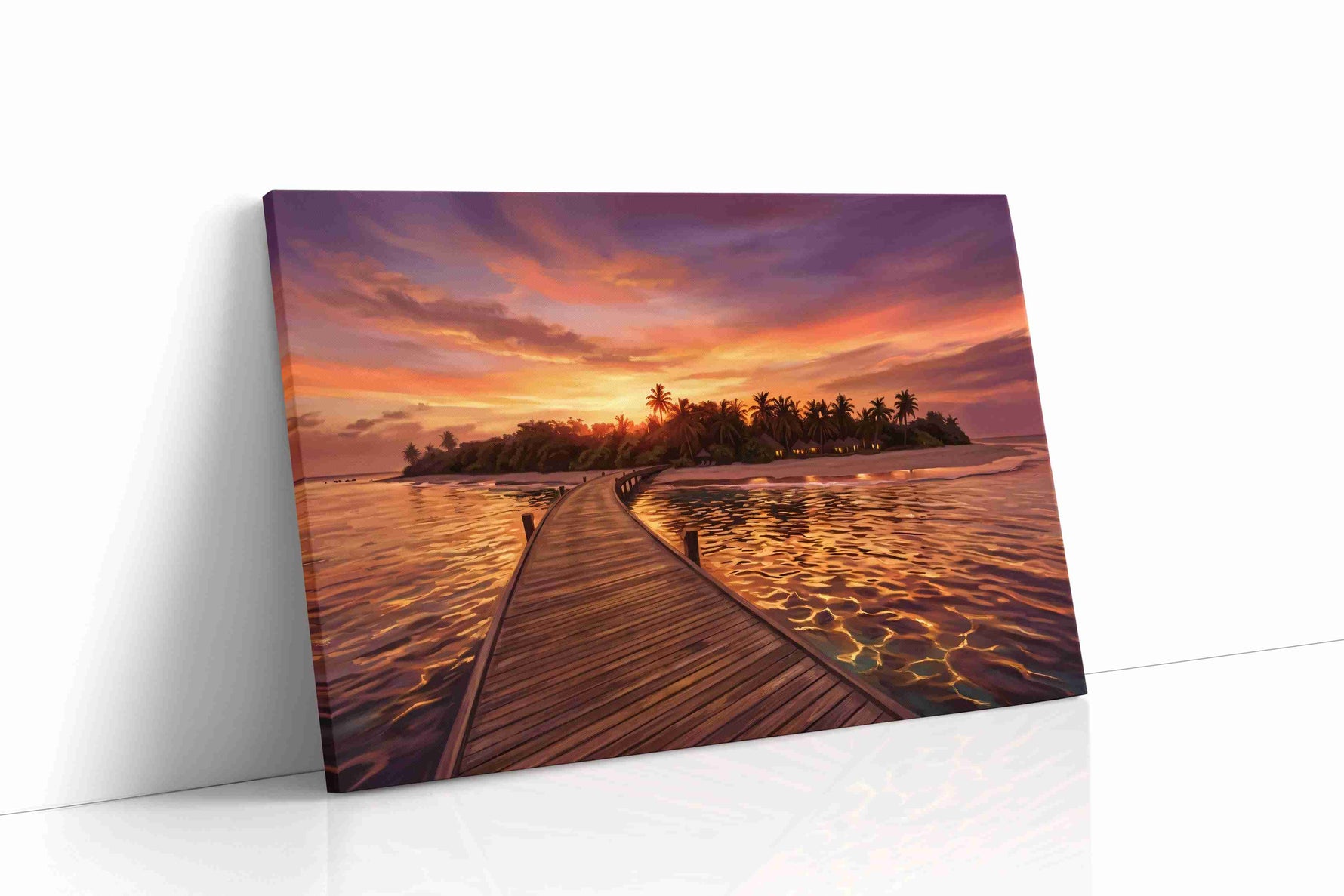 Saffron Passage to Paradise beach canvas print gallery-wrapped landscape canvas studio shot