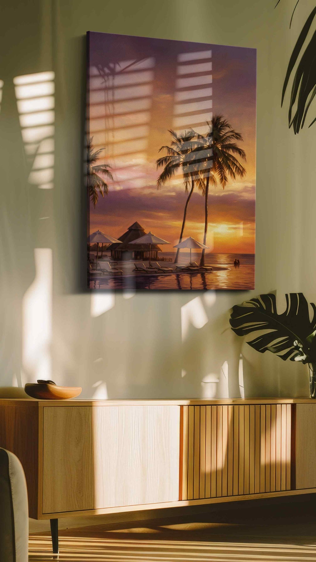 Saffron Tide Reverie - Beach Wall Art, Coastal Canvas Print, Tropical Decor