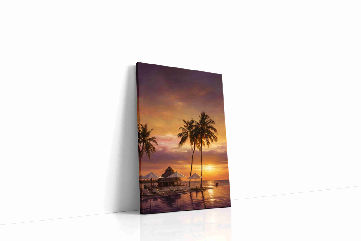 Saffron Tide Reverie beach canvas print gallery-wrapped portrait canvas studio shot