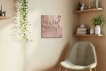 Backstage Rose Reverie dancing canvas print, displayed in a living room