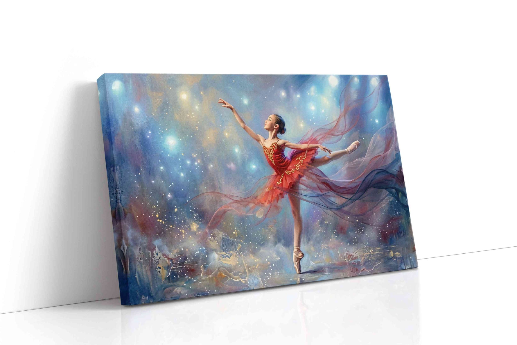 Celestial Arabesque dancing canvas print gallery-wrapped landscape canvas studio shot