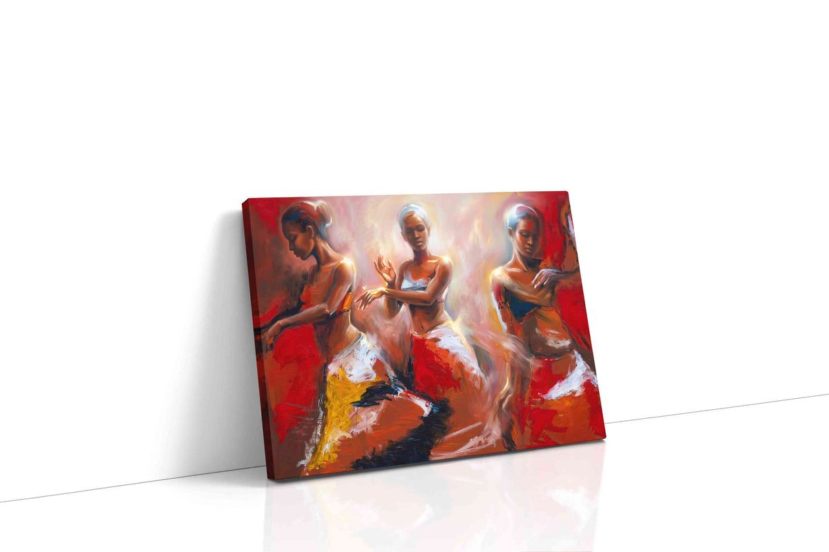 Embers of the Ballet dancing canvas print gallery-wrapped landscape canvas studio shot