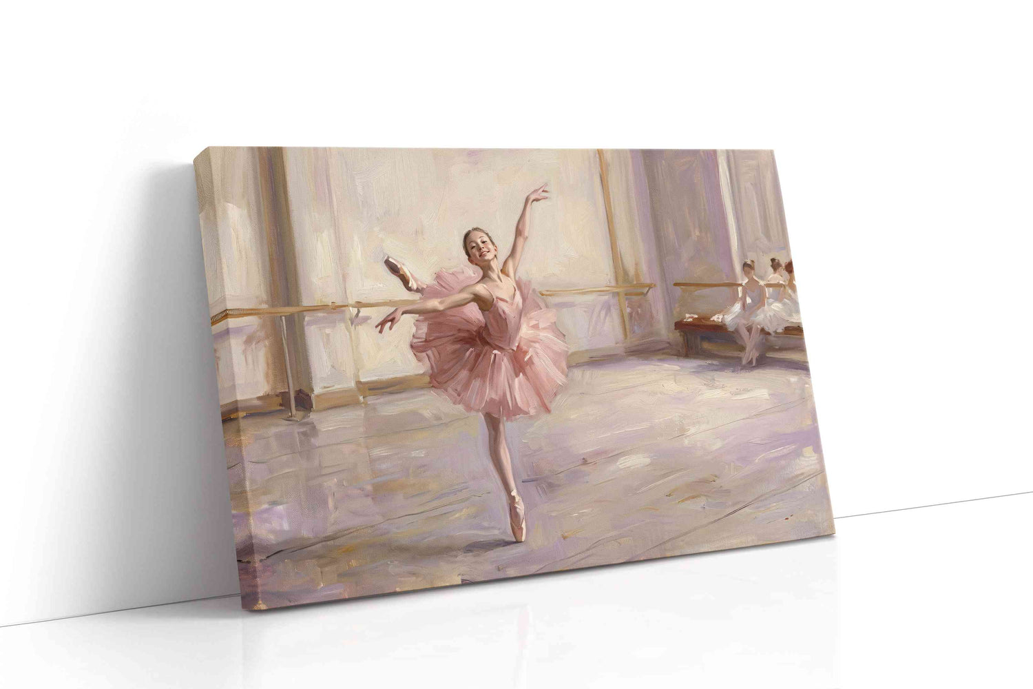 Pirouette in Blush Light dancing canvas print, gallery-wrapped, ready to hang