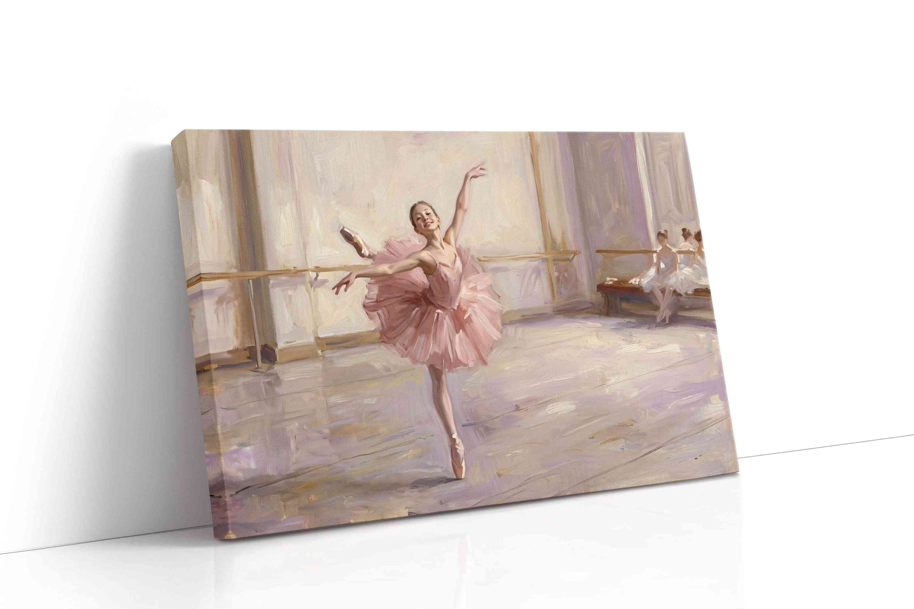 Pirouette in Blush Light dancing canvas print, gallery-wrapped, ready to hang