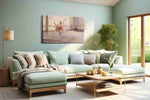 Pirouette in Blush Light dancing canvas print, hanging on wall