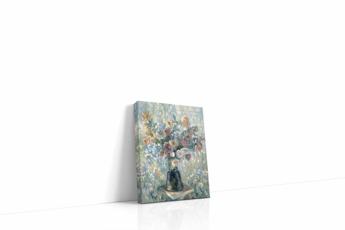 Whisperlight Garden Bouquet - Floral Canvas Print, Botanical Wall Art, Flower Canvas Art