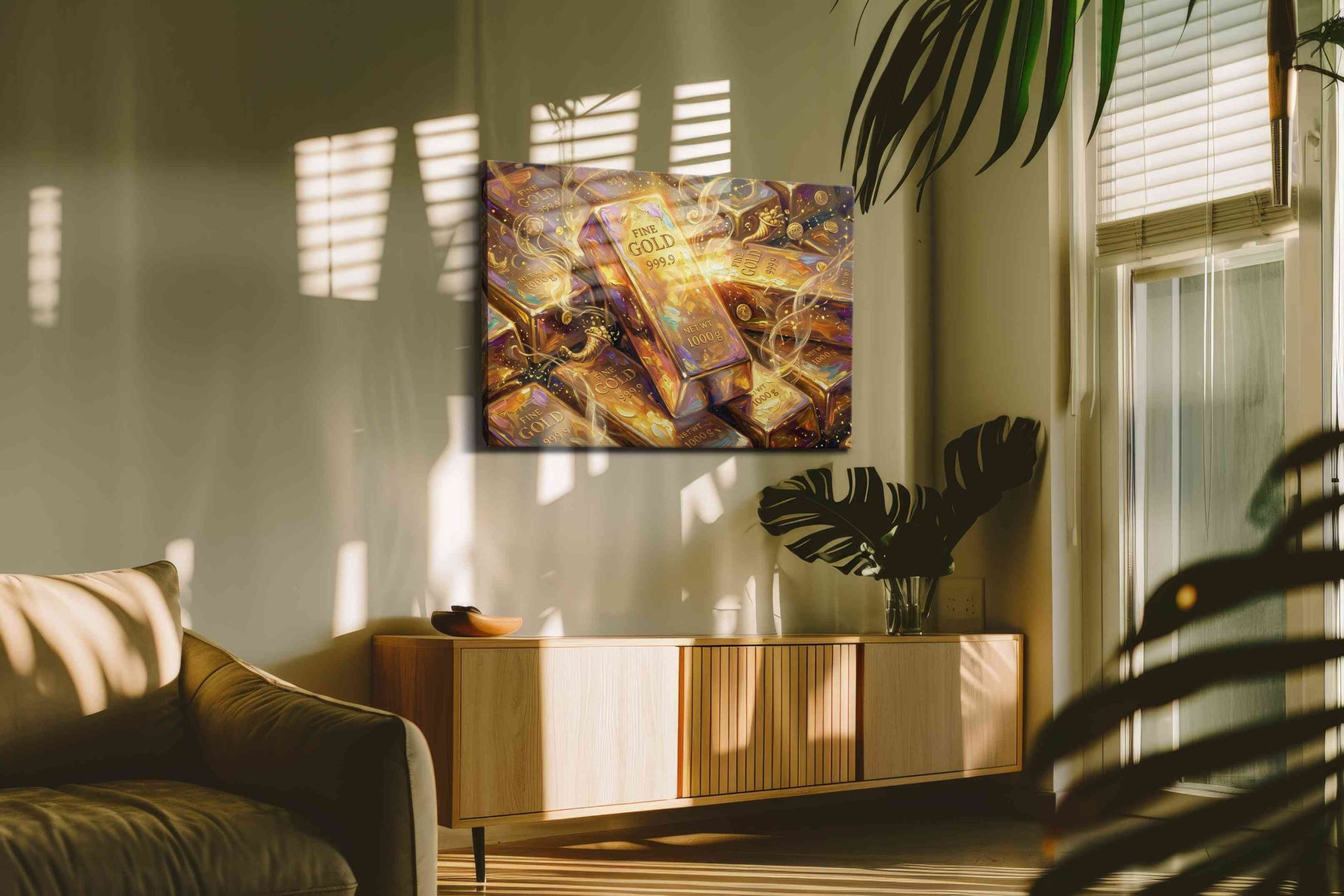 Alchemy of Gilded Fortune fortune canvas print, on wall, lifestyle preview