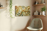 Gilded Fortune Cascade fortune canvas print styled in a living room