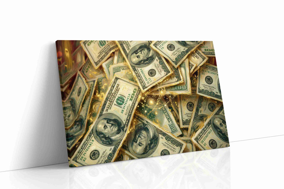 Gilded Fortune Cascade fortune canvas print, gallery-wrapped, ready to hang