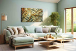 Gilded Fortune Cascade fortune canvas print, hanging on wall