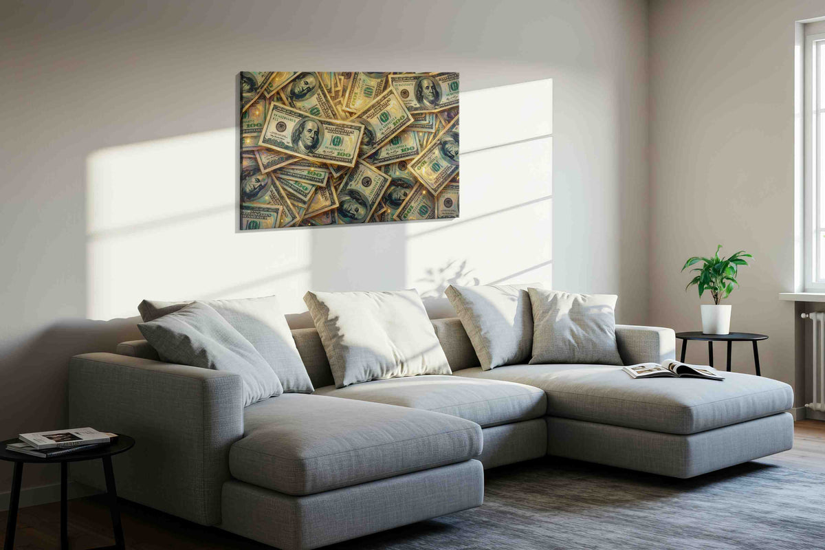 Gilded Fortune Drift fortune canvas print in a living room scene