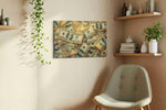 Gilded Fortune Drift fortune canvas print, displayed in a living room