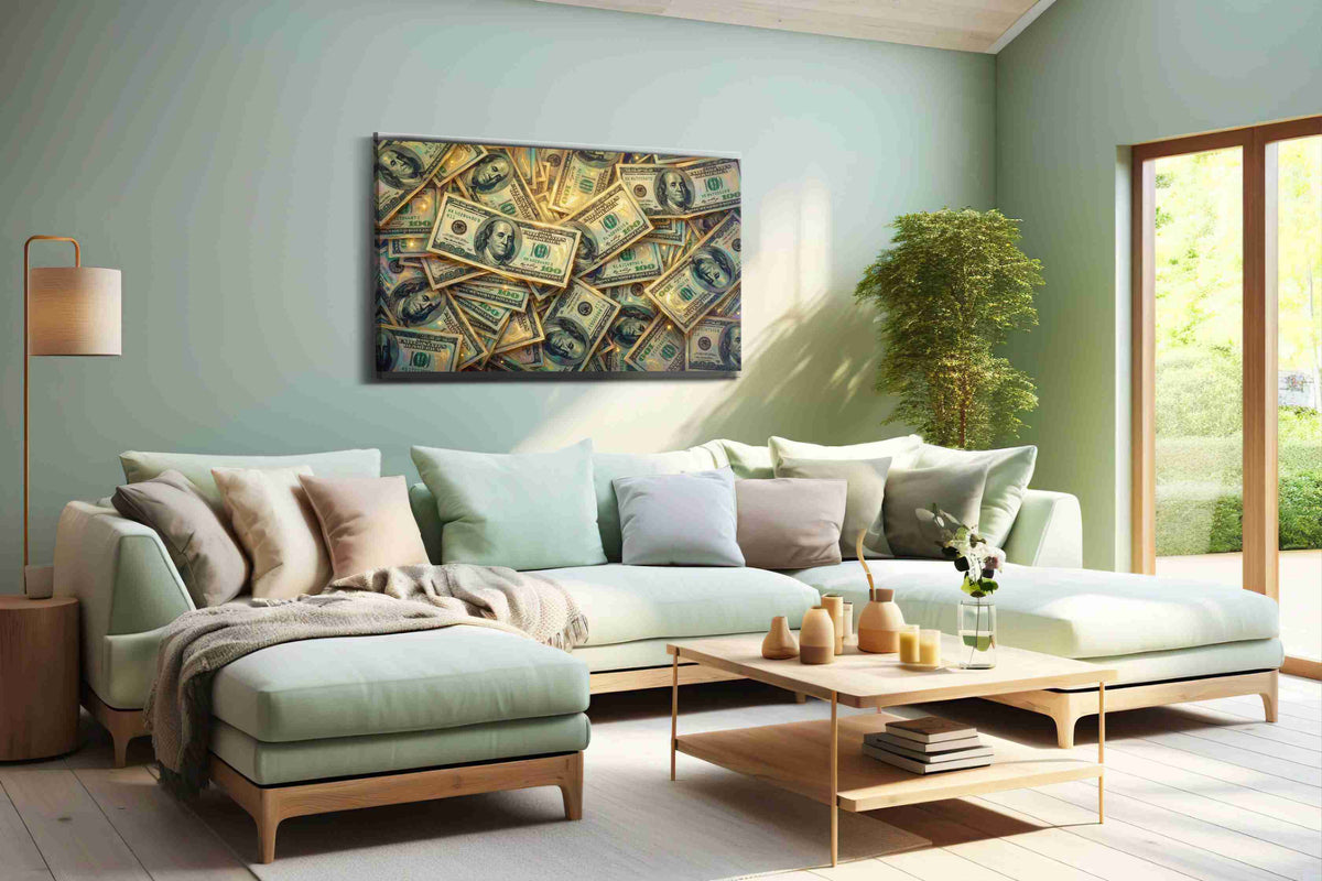 Gilded Fortune Drift fortune canvas print, hanging on wall